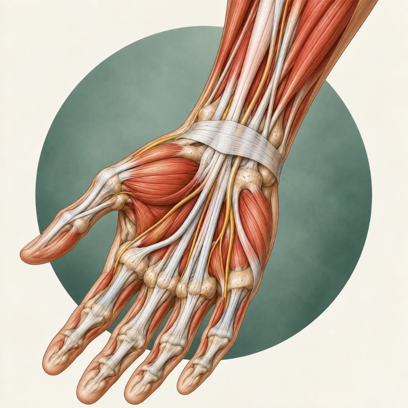 Illustration von Handgelenk und Hand